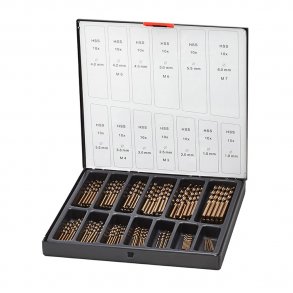 HSS bors�t i rumkasse med cobolt 1-6 mm.+3,3 & 4,2 mm. 130 stk.