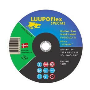 SKRESKIVE 125X1MM, PLAN TIL RUSTFRIT.