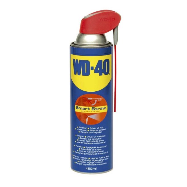 WD-40 spray 450 ml. Med vippeled. 